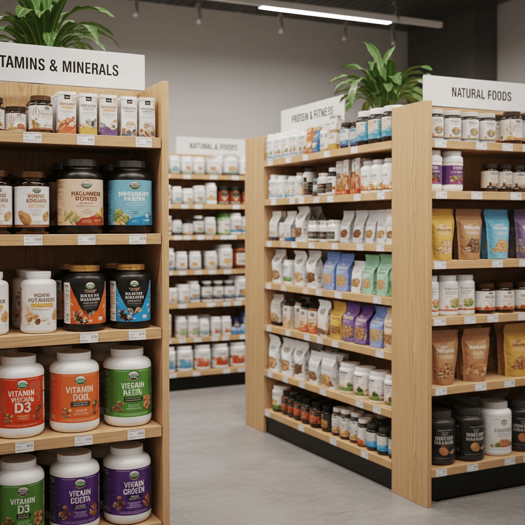 Organized supplement and natural food product section