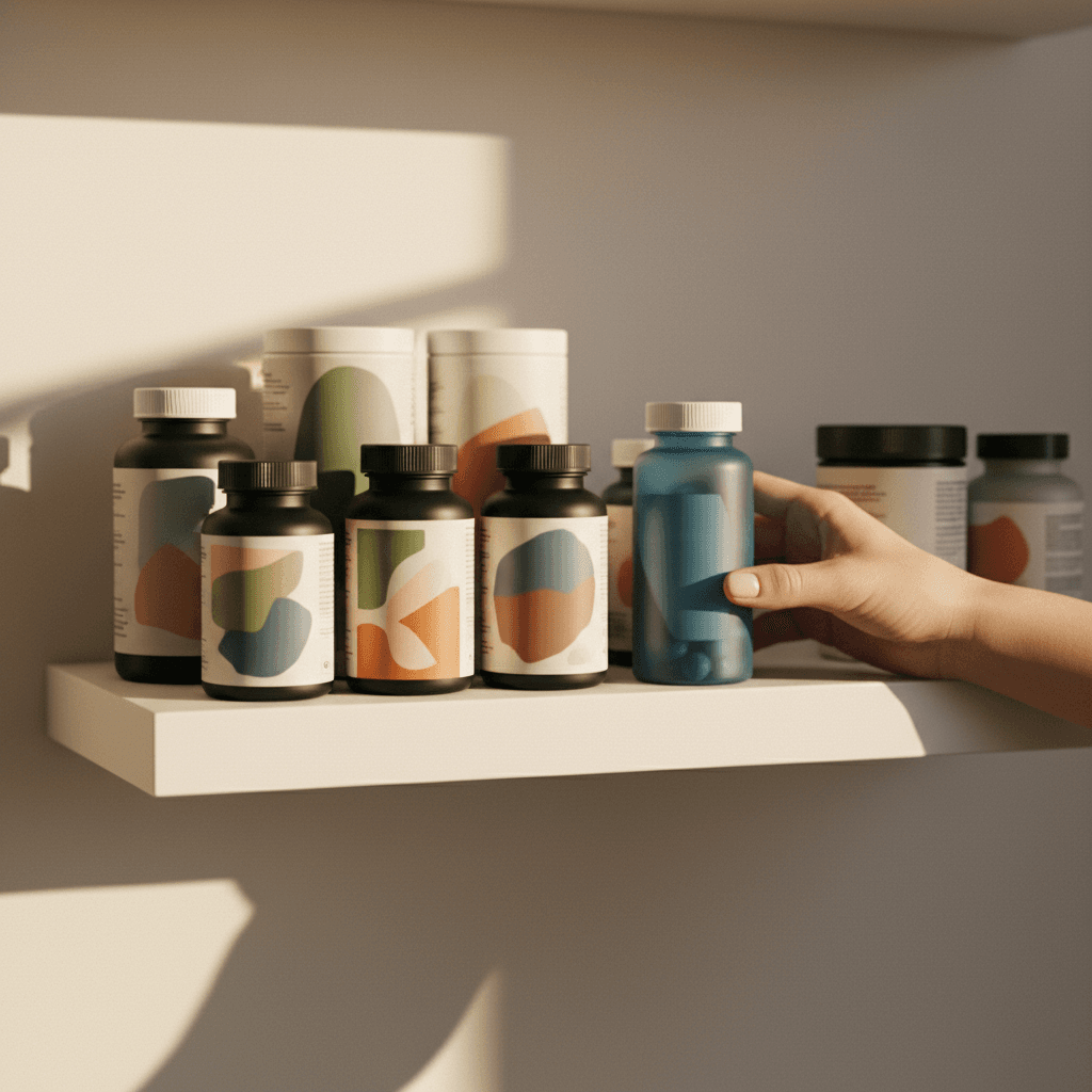 Selection of dietary supplements and vitamins