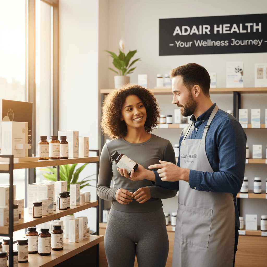 Customer receiving knowledgeable guidance at Adair Health